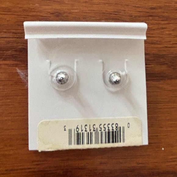 Napier Silver Crystal Cross Stud Earrings - Picture 3 of 4